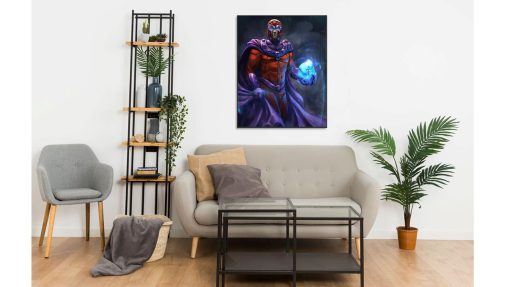 Elevate your space with this mesmerizing handmade oil painting on canvas, featuring Magneto clutching a magnetic ball in his hand, exuding power and intensity. With meticulous detailing and vibrant colors, this artwork captures the magnetic force and commanding presence of the iconic mutant. Ideal for Marvel enthusiasts and art lovers, this piece adds a dynamic and captivating focal point to any room. Immerse yourself in the thrilling world of X-Men with this striking portrayal, sure to spark conversation and captivate onlookers.