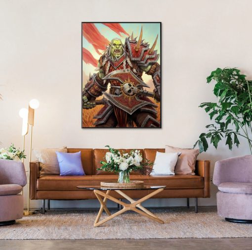 Experience the sheer might and valor of Varok Saurfang through a captivating oil painting on canvas. Behold as the esteemed warrior unleashes a resounding war cry, brandishing his formidable axes in a display of unwavering resolve. Each brushstroke embodies Saurfang's indomitable spirit, capturing the essence of his legendary prowess in battle. This stunning artwork radiates intensity and bravery, making it a captivating centerpiece for any space. Immerse yourself in the rich tapestry of Warcraft lore with this striking depiction of one of Azeroth's most iconic champions.