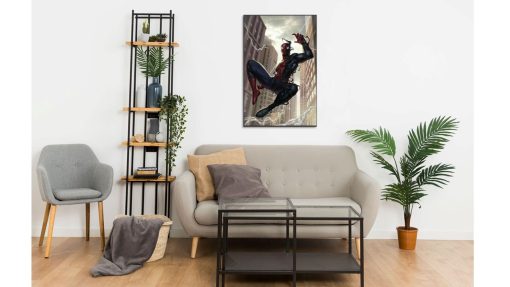 Transform your space with this dynamic handmade oil painting on canvas, featuring Spider-Man mid-jump in the street as he undergoes the transformation into Venom, with the symbiote visibly enveloping part of his body. With meticulous detailing and vibrant colors, this artwork captures the intense and iconic moment from the Marvel universe. Ideal for Spider-Man aficionados and art lovers, this piece adds a touch of excitement and intrigue to any room. Immerse yourself in the thrilling world of superheroes with this captivating portrayal, guaranteed to spark conversation and captivate viewers.