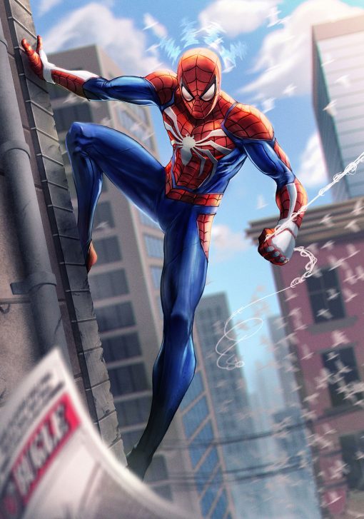 Transform your space with this captivating handmade oil painting on canvas, depicting Spider-Man standing atop a building, emanating a sense of danger and suspense. With intricate brushwork and vivid colors, this artwork captures the iconic superhero's vigilance and readiness for action. Ideal for Marvel fans and art enthusiasts, this piece adds a thrilling and dynamic touch to any room. Immerse yourself in the gripping world of Spider-Man with this striking portrayal, guaranteed to command attention and ignite imagination.