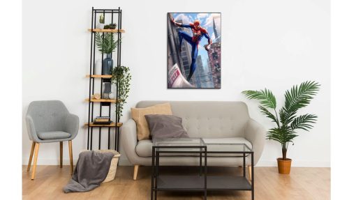 Revitalize your decor with this mesmerizing handmade oil painting on canvas, featuring Spider-Man perched atop a building, evoking a palpable sense of danger and tension. With meticulous detailing and bold colors, this artwork captures the iconic superhero's vigilant stance amidst looming threats. Ideal for Marvel enthusiasts and art aficionados, this piece adds a thrilling and suspenseful atmosphere to any room. Immerse yourself in the gripping world of Spider-Man with this compelling portrayal, sure to captivate viewers and inspire intrigue.