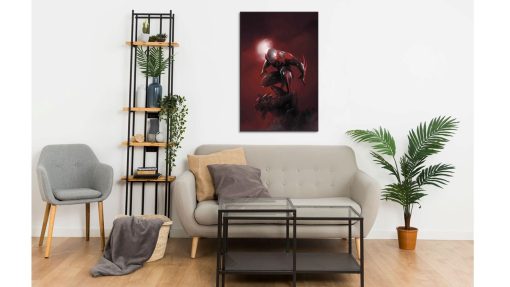 Revamp your decor with this mesmerizing handmade oil painting on canvas, portraying Spider-Man's portrait seated atop a church statue amidst a backdrop of deep red night. With intricate detailing and vivid hues, this artwork evokes a sense of solemnity and strength. Ideal for Marvel enthusiasts and art aficionados, this piece adds a captivating and atmospheric element to any space. Immerse yourself in the enigmatic world of Spider-Man with this compelling portrayal, sure to intrigue viewers and ignite imagination.