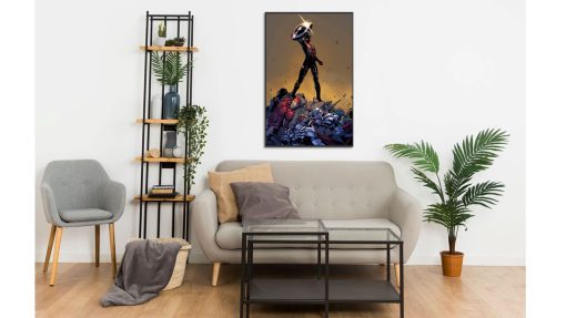 Revamp your decor with this stunning handmade oil painting on canvas, showcasing Spider-Man standing defiantly atop the menacing Death Avengers, wielding the revered Captain America shield. With intricate detailing and vibrant colors, this artwork captures the intense battle between hero and adversary. Ideal for Marvel enthusiasts and art aficionados, this piece adds a dramatic and dynamic atmosphere to any room. Immerse yourself in the epic showdown of champions with this captivating portrayal, sure to captivate viewers and inspire admiration.