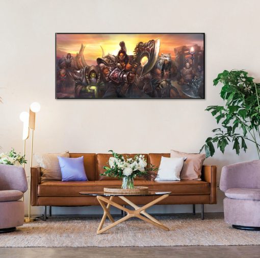 Immerse yourself in the rich lore of Warcraft with this mesmerizing handmade oil painting on canvas, featuring the iconic Orc warlords of Draenor: Gul'dan, Grommash Hellscream, and Durotan. With striking detail and vibrant hues, this artwork captures the essence of their leadership and the tumultuous world they inhabit. Ideal for both fans of the game and art enthusiasts, this piece adds depth and character to any room, invoking the spirit of Draenor's epic battles. Transport yourself to the heart of Warcraft's story with this remarkable portrayal, bound to evoke admiration and intrigue in all who behold it.