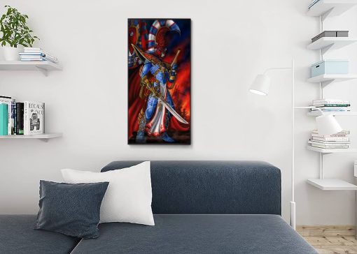 Experience the awe-inspiring presence of Warhammer 40k's first Phoenix Lord with our handmade oil painting on canvas, featuring Asurmen in a striking portrait. This captivating artwork immortalizes the legendary warrior's noble visage, symbolizing the Eldar's ancient heritage and resilience. With meticulous detail and vibrant colors, immerse yourself in the rich tapestry of the 41st millennium. Own a prized piece of Warhammer lore and elevate your decor with this iconic portrayal. Capture the essence of Asurmen's legacy – order now and let his strength and wisdom inspire your walls.