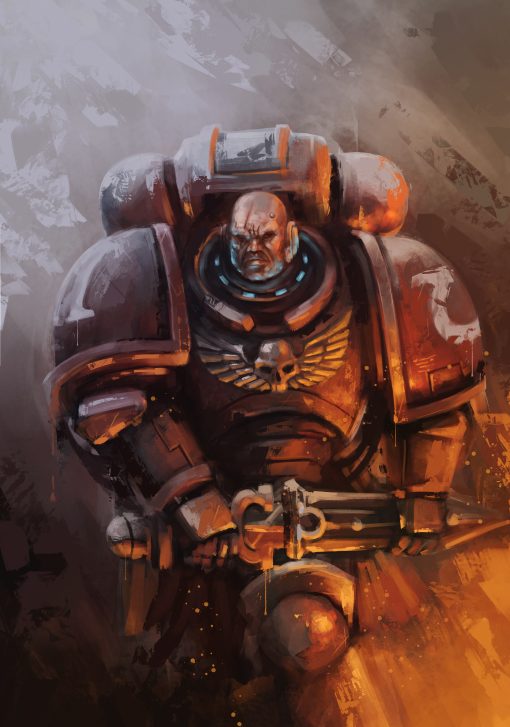Immerse yourself in the iconic universe of Warhammer 40k with our handmade oil painting on canvas, showcasing a striking portrait of Blood Angels Space Marines. This captivating artwork captures the noble and fierce spirit of these legendary warriors, known for their courage and honor on the battlefield. With meticulous detailing and vibrant colors, this piece adds depth and character to any space. Own a prized piece of Warhammer lore and elevate your decor with this dynamic portrayal. Order now and bring the heroic presence of the Blood Angels to your walls.