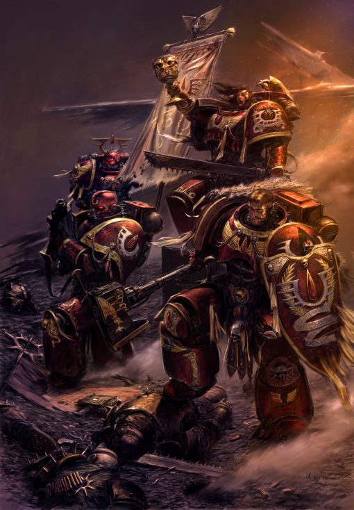 Capture the triumph of the Blood Angels with our handmade oil painting on canvas, showcasing a dynamic scene of Space Marines screaming victory on the battlefield. This electrifying artwork immortalizes the valor and determination of the Blood Angels, depicted with vivid colors and intense emotion. Own a piece of Warhammer 40k lore and elevate your decor with this stirring portrayal of victory. Order now to make this masterpiece a centerpiece in your collection, embodying the glory of the Blood Angels' triumph on the battlefield.
