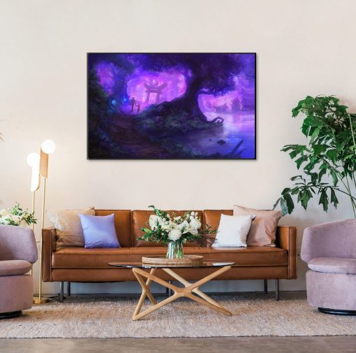 Escape to serenity with our handmade oil painting on canvas, depicting a leisurely stroll through Darnassus city's enchanted forest, adorned with mesmerizing purple hues. This tranquil artwork invites viewers to unwind amidst the mystical allure of Warcraft's night elven realm. With meticulous detail and vivid colors, this piece captures the peaceful ambiance of Darnassus. Own a cherished piece of gaming history and enhance your decor with this soothing masterpiece. Experience tranquility in the realm of the Night Elves – order now and let the enchanting Darnassus forest transform your space.