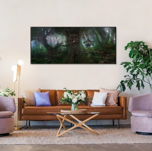 Embark on a journey through the mystical realm of Azeroth with our handmade oil painting on canvas, featuring the magical and enchanting forest of Darnassus set in a breathtaking fantasy landscape. This captivating artwork invites viewers to immerse themselves in the ethereal beauty and ancient magic of Warcraft's iconic night elven realm. With intricate detail and vibrant colors, this piece brings the serene ambiance of Darnassus to life amidst a mesmerizing fantasy backdrop. Own a cherished piece of gaming history and enrich your decor with this captivating masterpiece. Enter the realm of the Night Elves – order now and let the enchanting Darnassus forest illuminate your walls.