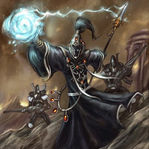 Enter the immersive realm of Warhammer 40k with our handmade oil painting on canvas, portraying Eldrad Ulthran, standing gallantly amidst two Eldar guardians, unleashing devastation upon their enemies. This captivating artwork captures the strength and power of one of the most iconic figures in Eldar lore. With meticulous detail and vibrant colors, immerse yourself in the dynamic action of the 41st millennium. Own a prized piece of Warhammer history and elevate your decor with this stunning portrayal. Embrace the epic battles – order now and let Eldrad Ulthran's commanding presence dominate your walls.