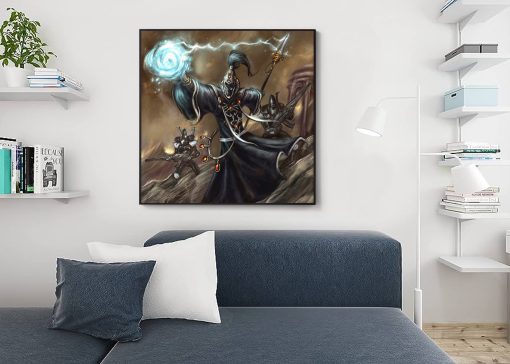 Immerse yourself in the legendary battles of Warhammer 40k with our handmade oil painting on canvas, depicting Eldrad Ulthran surrounded by two fierce Eldar guardians, defending against their adversaries with unwavering strength. This captivating artwork portrays the power and resilience of Eldar warriors in the heart of combat. With intricate detail and vibrant colors, experience the intensity of the 41st millennium. Own a treasured piece of Warhammer lore and enrich your space with this stunning portrayal. Embrace the epic struggle – order now and let Eldrad Ulthran's indomitable spirit inspire your walls.