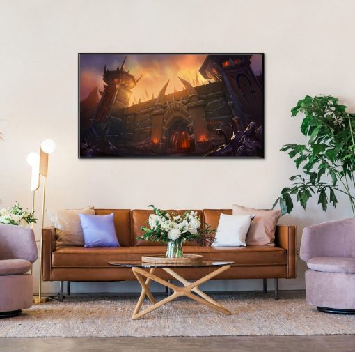 Step into the world of Warcraft with our meticulously crafted oil painting on canvas, showcasing the iconic main entry of Orgrimmar city. Vibrant colors and intricate details bring this legendary landscape to life, making it a must-have for gamers and art aficionados alike. Add depth and character to any room with this stunning piece, designed to spark conversation and ignite the imagination. Don't miss your chance to own a piece of gaming history – order now and transform your space with the essence of Orgrimmar's grandeur.