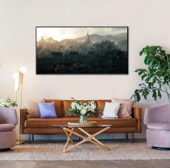 Embrace the dawn of a new day in Azeroth with our handcrafted oil painting on canvas, featuring the serene sunrise landscape of Stormwind. This enchanting artwork captures the allure and grandeur of Warcraft's iconic city, captivating gamers and art lovers alike. With exquisite detail and vibrant colors, this piece transports viewers to the heart of the Alliance stronghold. Own a slice of gaming history and adorn your space with this captivating masterpiece. Let the beauty of Stormwind's sunrise illuminate your home – order now and bring the tranquility of Azeroth into your living space.