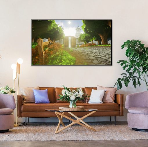 Dive into the lush scenery of Azeroth with our handcrafted oil painting on canvas, featuring the verdant entryway of Stormwind city. This captivating artwork invites viewers to explore the natural beauty and charm of Warcraft's iconic Alliance stronghold. With meticulous attention to detail and vibrant hues, this piece brings the serene ambiance of Stormwind to life. Own a cherished piece of gaming history and elevate your space with this stunning masterpiece. Step into the realm of the Alliance – order now and let the lush greenery of Stormwind's entryway adorn your walls.