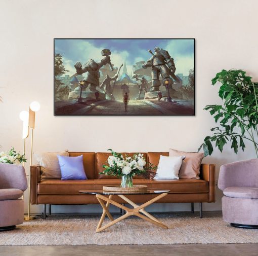 Step into the enchanting world of Azeroth with our handmade oil painting on canvas, featuring the majestic main entry landscape of Stormwind. This captivating artwork captures the essence of Warcraft's legendary cityscape, appealing to both gamers and art enthusiasts. With meticulous detail and vibrant colors, this piece brings the grandeur of Stormwind to life. Own a piece of gaming history and elevate your decor with this stunning masterpiece. Transport yourself to the heart of the Alliance stronghold – order now and let the beauty of Stormwind grace your walls.