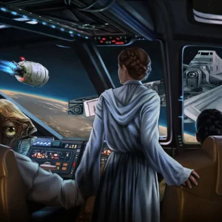 Admiral Ackbar and princess Leia