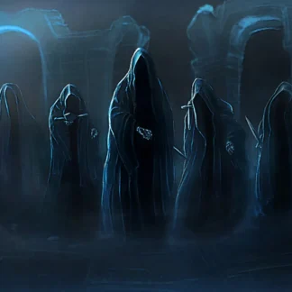 Five Nazguls on Weathertop at night