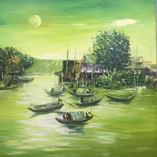 Floating Village at Moonlight