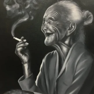 Happy Old Smoking Lady