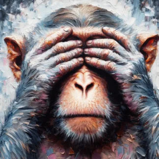 Wise Monkey Blind portrait