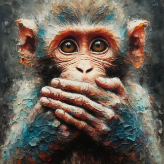 Wise Monkey Mute portrait
