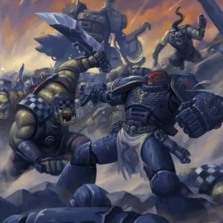Space Marine fighting an Ork 2