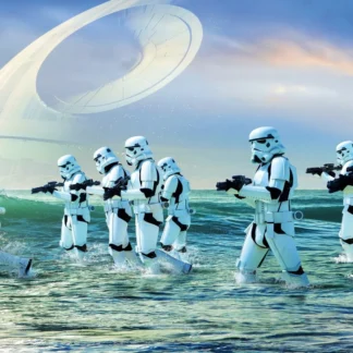 The Empire stormtrooper with Death Star landscape