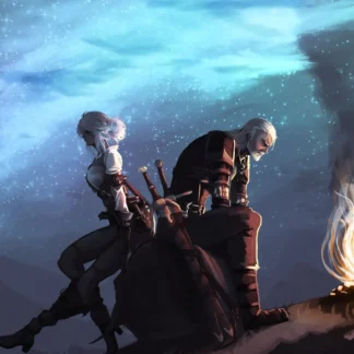Geralt & Ciri night time