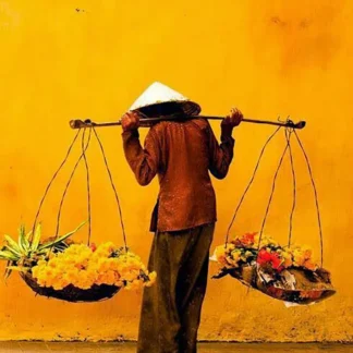 Vietnamese lady selling flowers Hoi An
