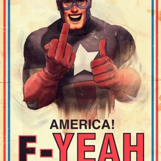 Vintage funny Captain America poster