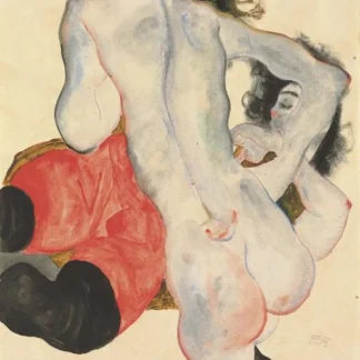 Lying Woman With Red Pants And Standing Female Nude 1912