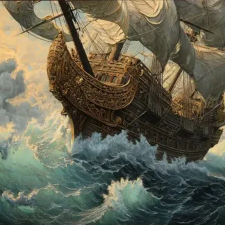 Galleon Through the Tempest
