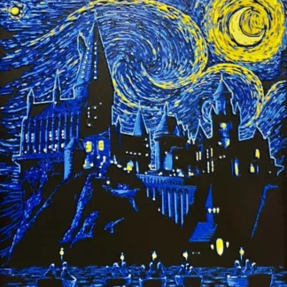 Hogwarts Castle Under Starry Skies