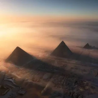 Pyramids in Morning Mist